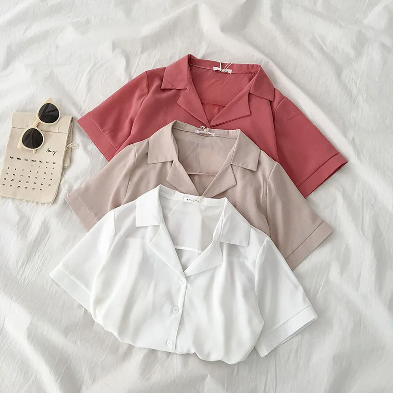 Chiffon Summer Women's Blouse Shirt Short Sleeve Button Casual Blouses and Shirts Turn-down Collar Fashion Woman Blouses 2022
Chiffon Summer Women's Blouse Shirt Short Sleeve Button Casual Blouses and Shirts Turn-down Collar Fashion Woman Blouses 2022