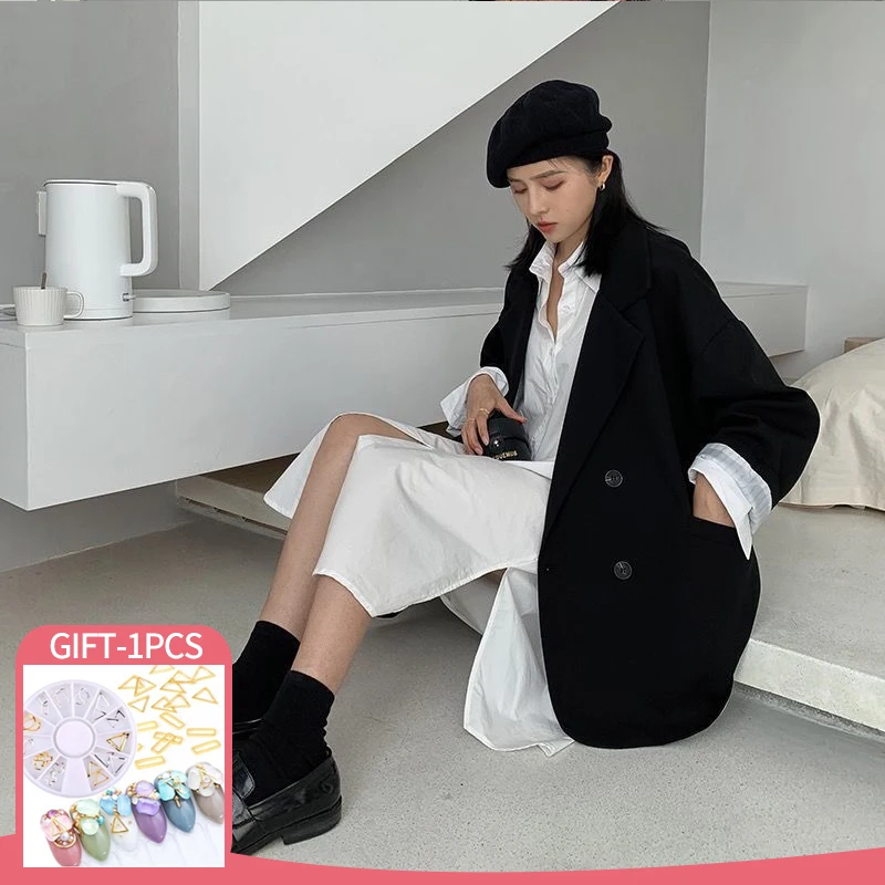 Women Female 2022 Spring Autumn Ladies Tops Solid Vintage Suit Coat Jacket Double Breasted Office Long Sleeve Loose Outwear
Women Female 2022 Spring Autumn Ladies Tops Solid Vintage Suit Coat Jacket Double Breasted Office Long Sleeve Loose Outwear
