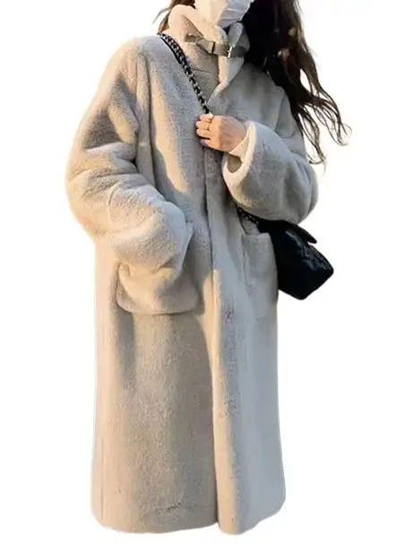 Женская одежда 2023, плотное пальто средней длины из искусственного меха норки и плюша, Новинка осени 1029 
Женская одежда 2023, плотное пальто средней длины из искусственного меха норки и плюша, Новинка осени 1029