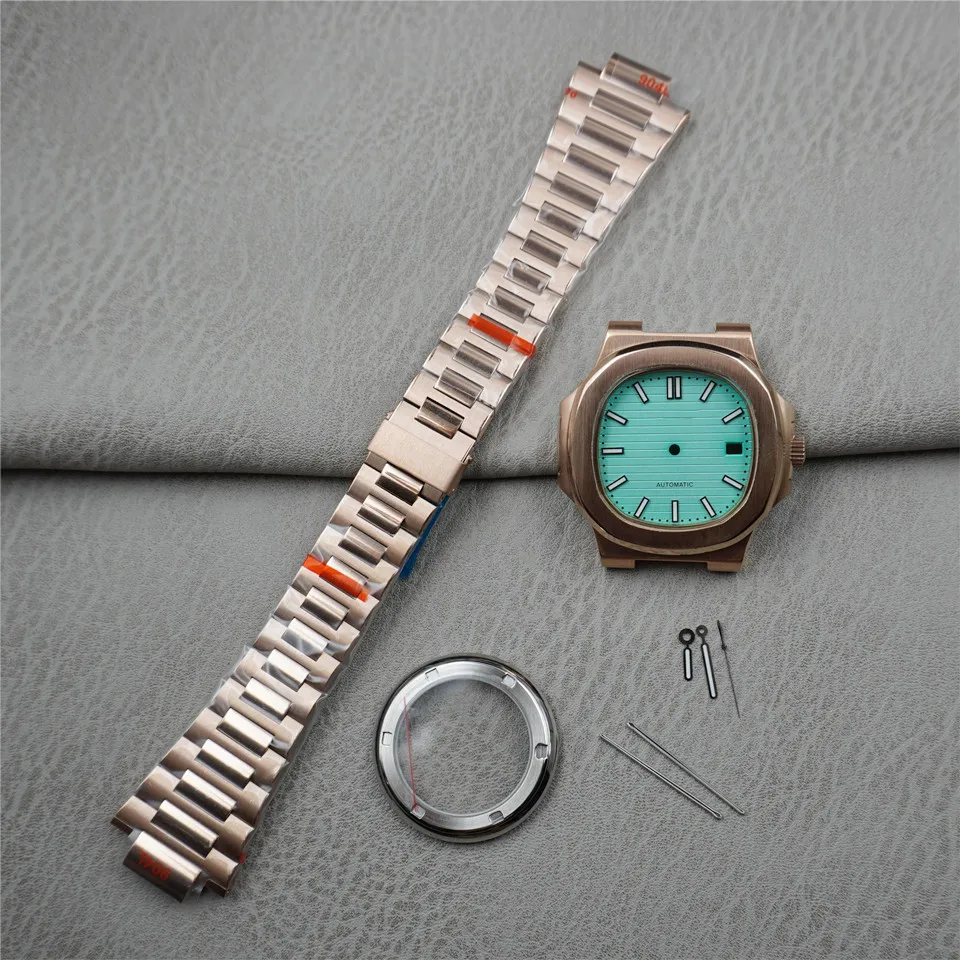 

Nh35 dial pointer green strong luminous Tiffany blue watch modified Nautilus mechanical watch modified PP571 watch