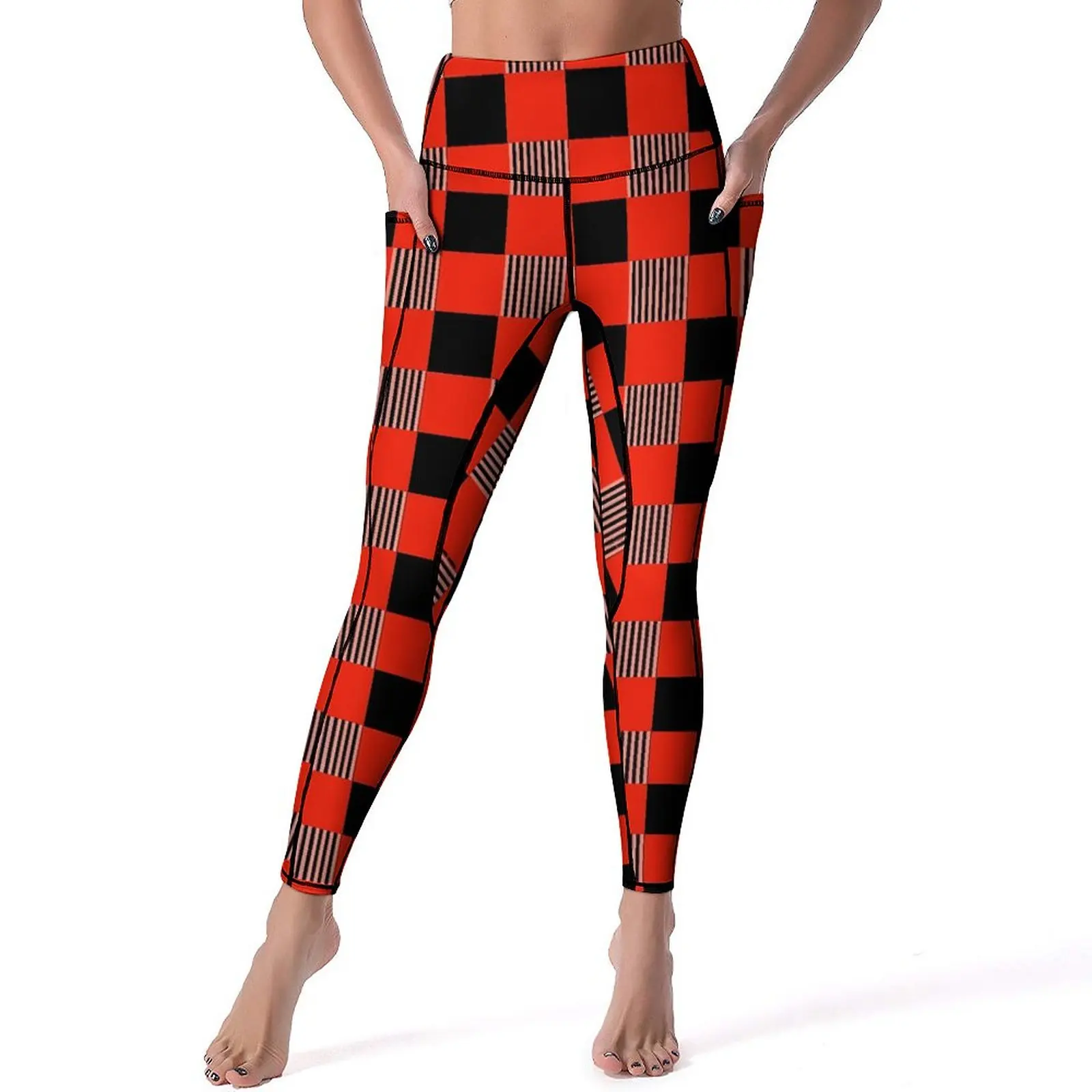 Hard Gingham Leggings Sexy Red And Black Workout Yoga Pants High Waist Stretchy Sports Tights Pockets Elegant Pattern Leggins
Hard Gingham Leggings Sexy Red And Black Workout Yoga Pants High Waist Stretchy Sports Tights Pockets Elegant Pattern Leggins