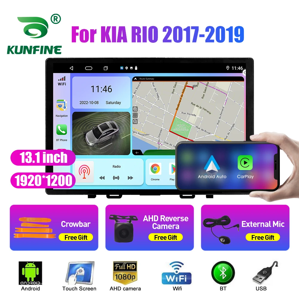 

Автомобильный радиоприемник 13,1 дюйма для KIA RIO 2017-2019, автомобильный DVD GPS-навигатор, стерео Carplay, 2 Din, Центральный Мультимедиа, Android, авто