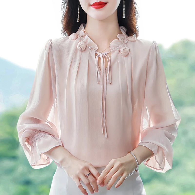 M-4XL Spring Autumn Women Tops New Fashion Chiffon Blouse Petal Collar Flare Long Sleeve Casual Whtie Shirt 
M-4XL Spring Autumn Women Tops New Fashion Chiffon Blouse Petal Collar Flare Long Sleeve Casual Whtie Shirt