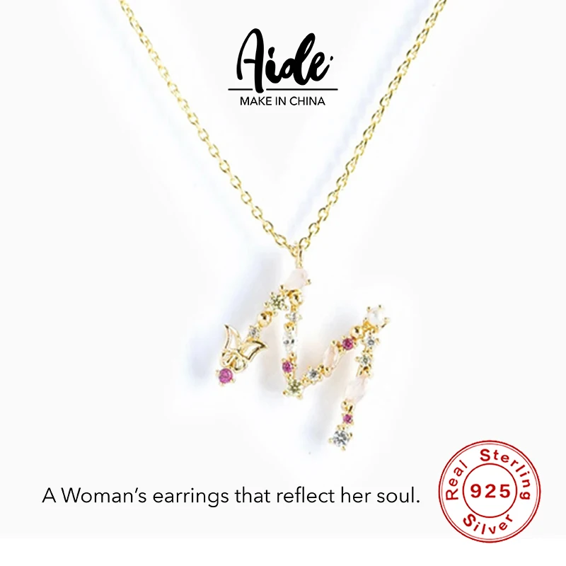 Aide Luxury 925 sterling silver A-Z Butterfly Alphabet Pendant Chain Necklace Punk Hip-Hop Style Woman Man Initial Name Jewelry
Aide Luxury 925 sterling silver A-Z Butterfly Alphabet Pendant Chain Necklace Punk Hip-Hop Style Woman Man Initial Name Jewelry