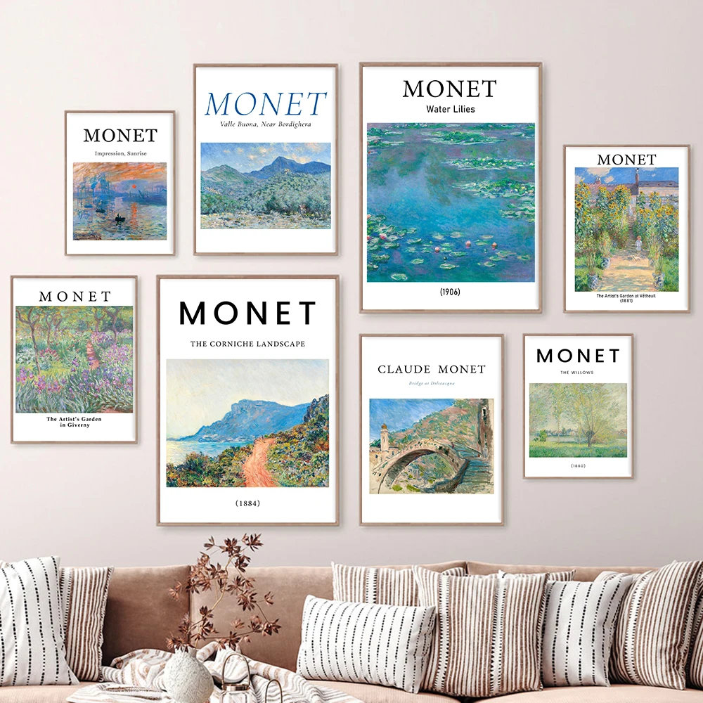 Impressionist Sunrise Painting by Claude Monet Water Lilies Posters Classic Wall Art Paintings for Living Room Home Decoration
Impressionist Sunrise Painting by Claude Monet Water Lilies Posters Classic Wall Art Paintings for Living Room Home Decoration