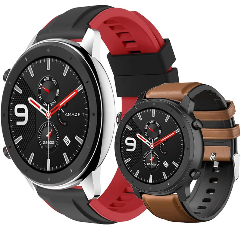 Браслет из кожи и силикона для часов Amazfit GTR 47 мм, наручный ремешок для Xiaomi Amazfit Pace / Stratos 1 2 3 / GTR2 / GTR 2e
Браслет из кожи и силикона для часов Amazfit GTR 47 мм, наручный ремешок для Xiaomi Amazfit Pace / Stratos 1 2 3 / GTR2 / GTR 2e