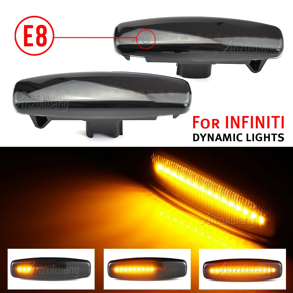 Dynamic Side Marker Indicator Sequential Light For Infiniti EX25 EX35 EX37 G25 G35 Q40 Q60 Q70 QX50 QX70 M25 M37 JX35
Dynamic Side Marker Indicator Sequential Light For Infiniti EX25 EX35 EX37 G25 G35 Q40 Q60 Q70 QX50 QX70 M25 M37 JX35