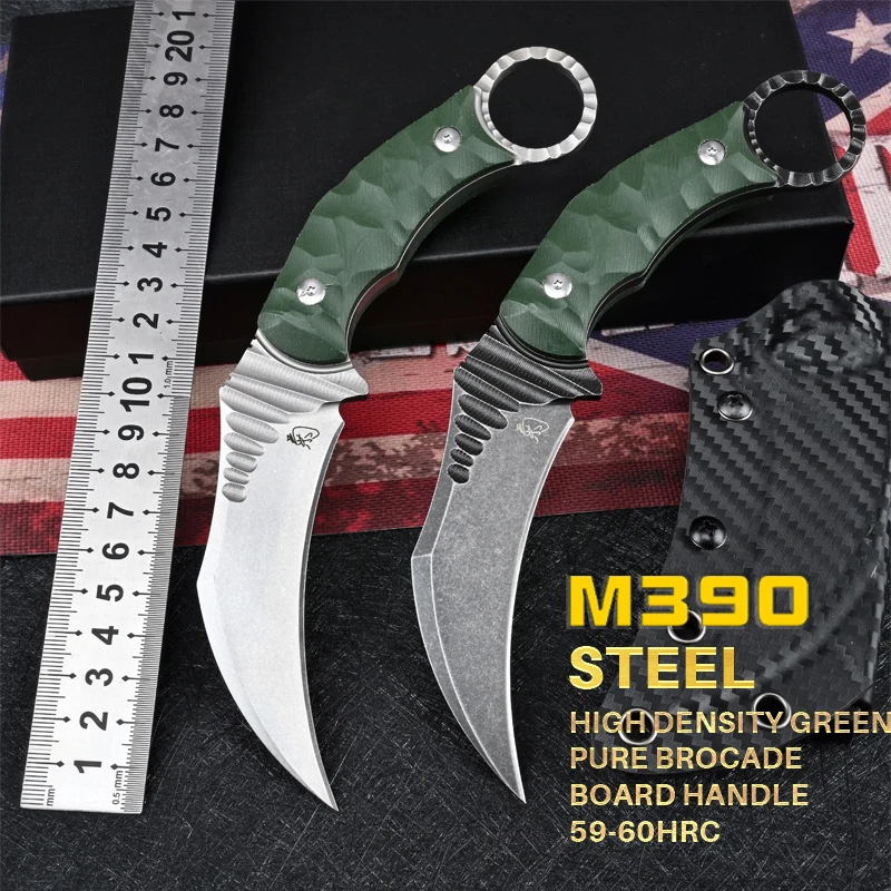 

M390 steel Karambit Cs Go Fixed Blade Knife Tactical Military Self-defense Multi-tool Outdoor Hunting Survival Navaja Edc