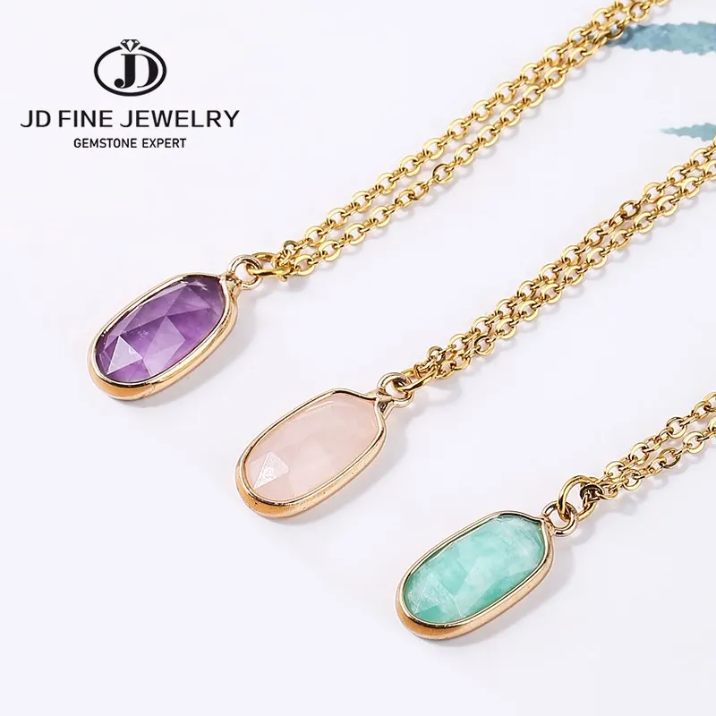 JD Natural Stone Tiny Pendant Faceted Oval Shape Pendants Amethysts Charms for Necklaces Jewelry Making Size 18*8mm
JD Natural Stone Tiny Pendant Faceted Oval Shape Pendants Amethysts Charms for Necklaces Jewelry Making Size 18*8mm