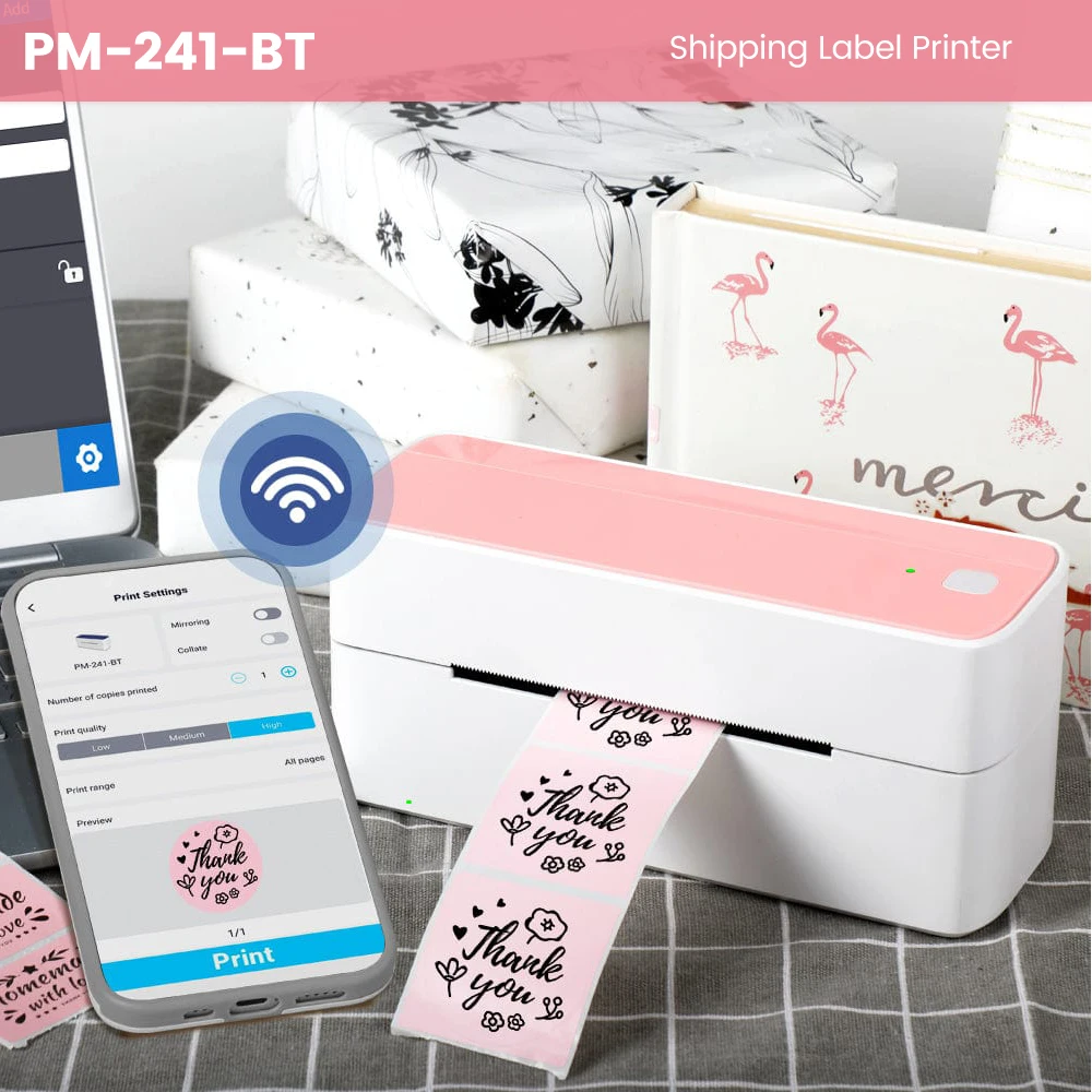 118mm Phomemo PM-241 Shipping Label Printer Bluetooth Wireless Thermal Label Printer Compatible with iPhone Android Mac Windows
118mm Phomemo PM-241 Shipping Label Printer Bluetooth Wireless Thermal Label Printer Compatible with iPhone Android Mac Windows