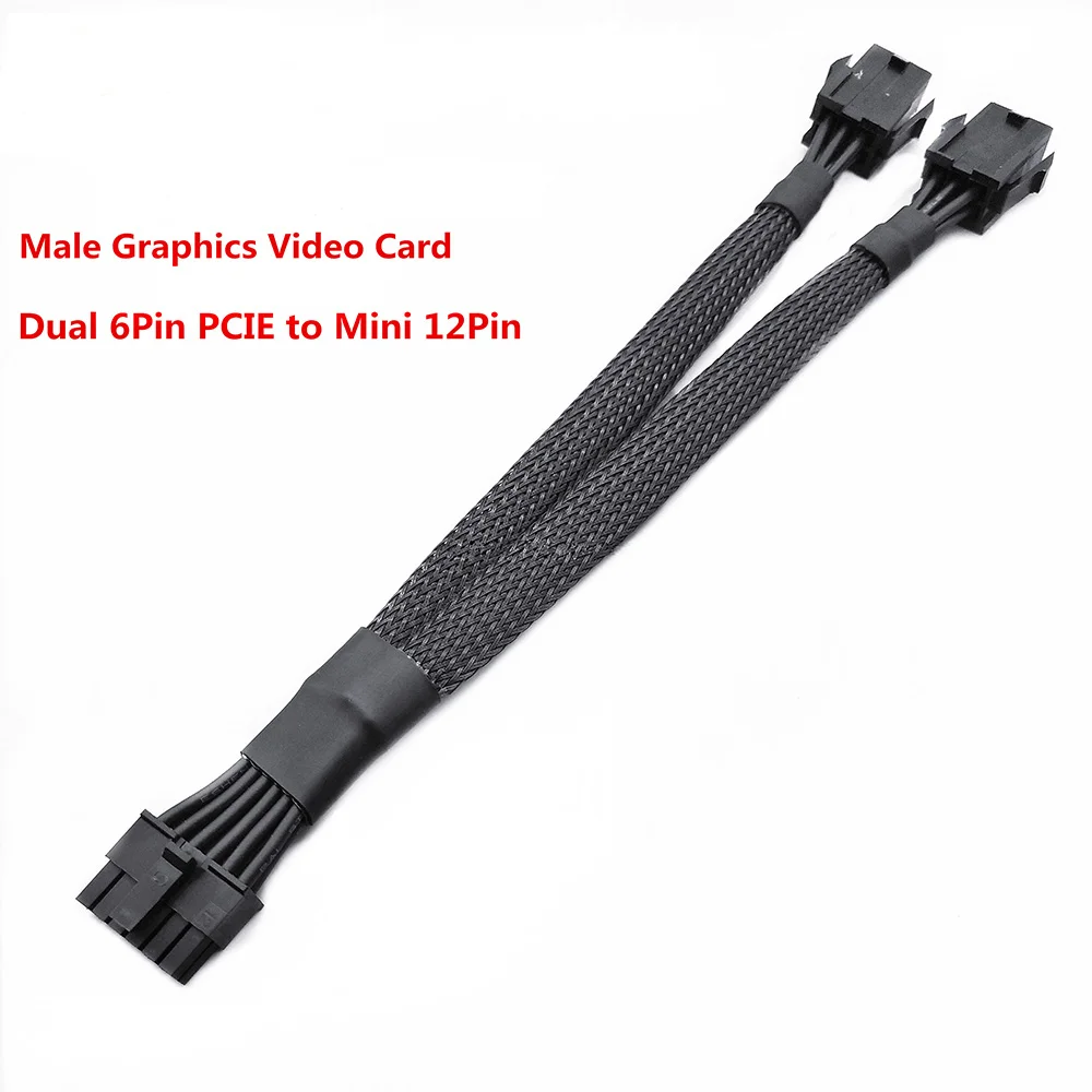 

New RTX30 Series 16AWG/18AWG Graphics Card Power Cable Dual PCIE GPU 6Pin 8Pin to Mini 12Pin for Nvidia RTX3070 3080 3090