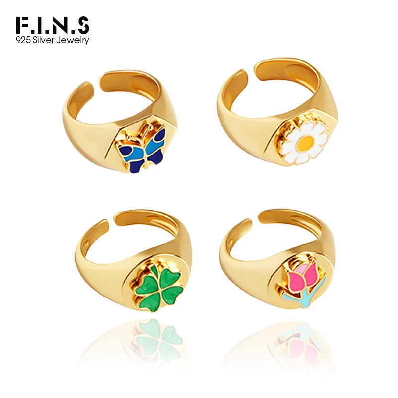 F.I.N.S Aesthetics Real 925 Sterling Silver Ring Female Four-leaves Clover Tulip Daisy Butterfly Enamel Ring Fine Finger Jewelry
F.I.N.S Aesthetics Real 925 Sterling Silver Ring Female Four-leaves Clover Tulip Daisy Butterfly Enamel Ring Fine Finger Jewelry