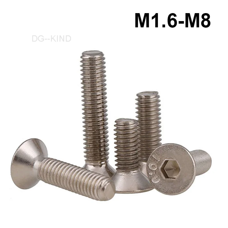 5/10/20 pcs rate 10.9 ni-plated carbon steel hexagonal socket countersunk head screws thread diameter M1. 6-M8 length 3-50mm
5/10/20 pcs rate 10.9 ni-plated carbon steel hexagonal socket countersunk head screws thread diameter M1. 6-M8 length 3-50mm