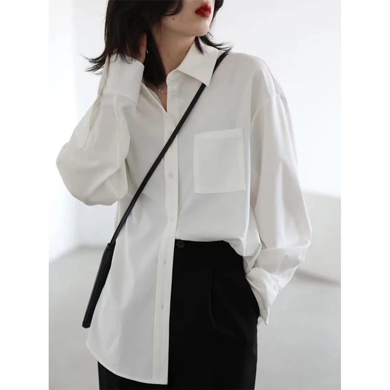 Офисные женские топы, Свободные повседневные рубашки, Женские однотонные топы, белая блузка с длинным рукавом, хлопковые элегантные блузки на пуговицах, Blusas Mujer 24847
Офисные женские топы, Свободные повседневные рубашки, Женские однотонные топы, белая блузка с длинным рукавом, хлопковые элегантные блузки на пуговицах, Blusas Mujer 24847