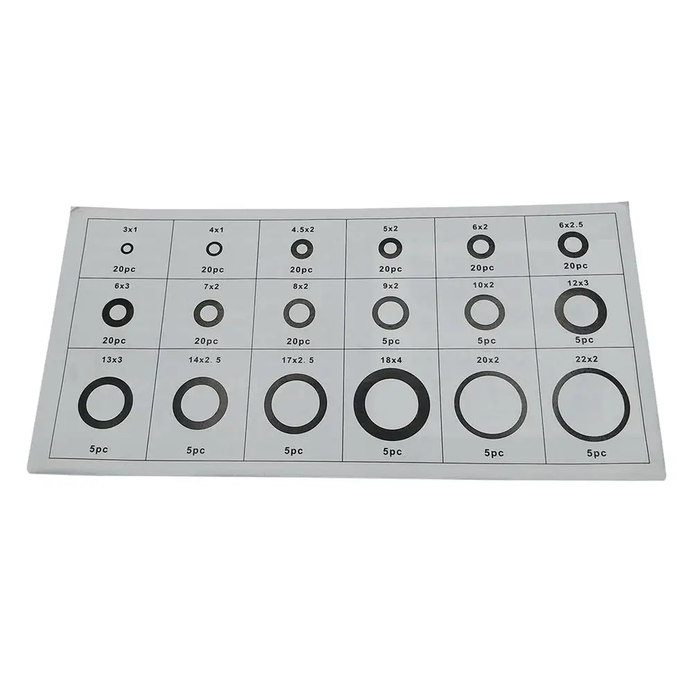 

Professional 225pc Rubber O Rings Kit 3x1mm - 22x2mm 18 Sizes Nitrile Rubber Rings Set With Storage Box ( Sticker Style Random )