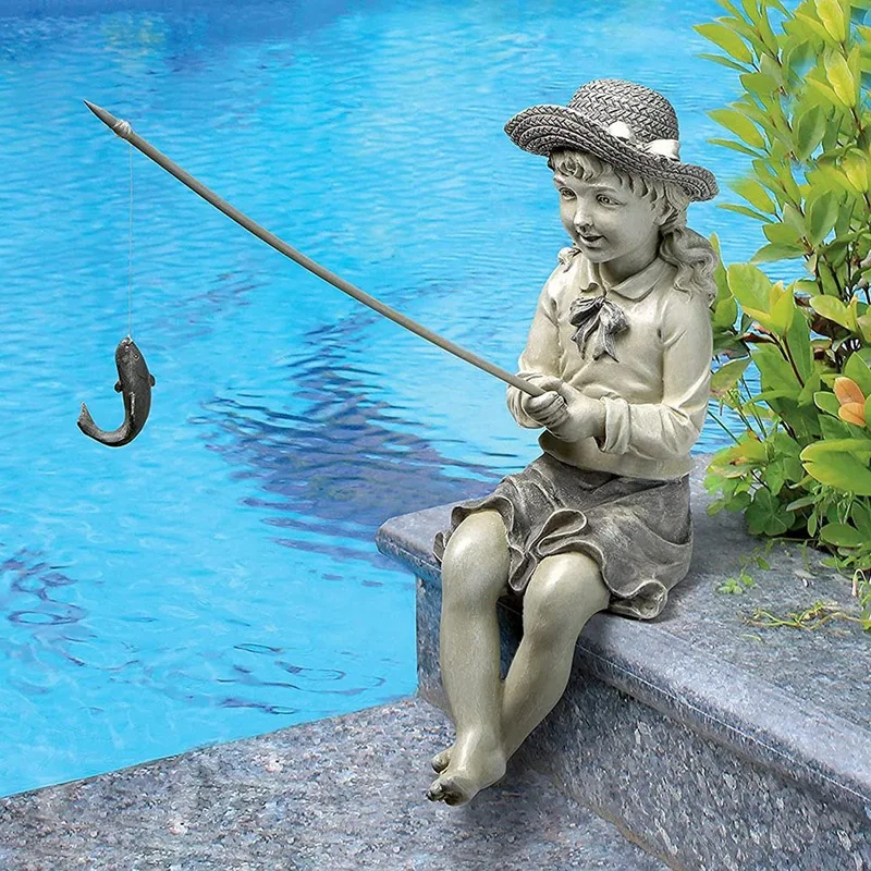Cartoon Fisher Girl Figurine Resin Fisherman Sitting Posture Statue Pool Decor Girl Figurine Decor Sculpture Home Yard
Cartoon Fisher Girl Figurine Resin Fisherman Sitting Posture Statue Pool Decor Girl Figurine Decor Sculpture Home Yard