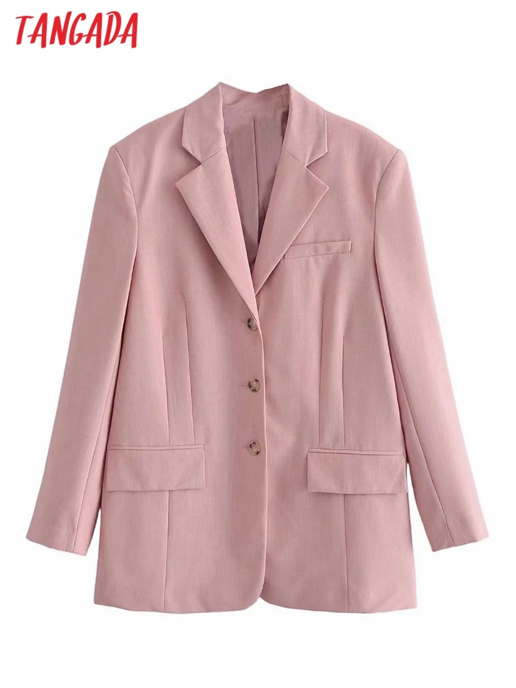 Tangada Women Solid Pink Blazer Coat Vintage Notched Collar Pocket 2022 Fashion Female Casual Chic Tops 3H346
Tangada Women Solid Pink Blazer Coat Vintage Notched Collar Pocket 2022 Fashion Female Casual Chic Tops 3H346