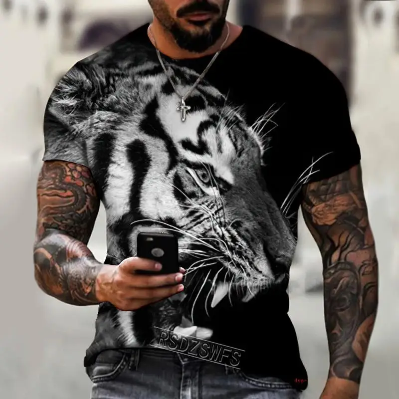 Oversize Men’s Shirt Round Neck T-shirt 3D Printing Animal Tiger Ferocious Fashion Trend Summer New Style Cool Short Sleeve
Oversize Men’s Shirt Round Neck T-shirt 3D Printing Animal Tiger Ferocious Fashion Trend Summer New Style Cool Short Sleeve