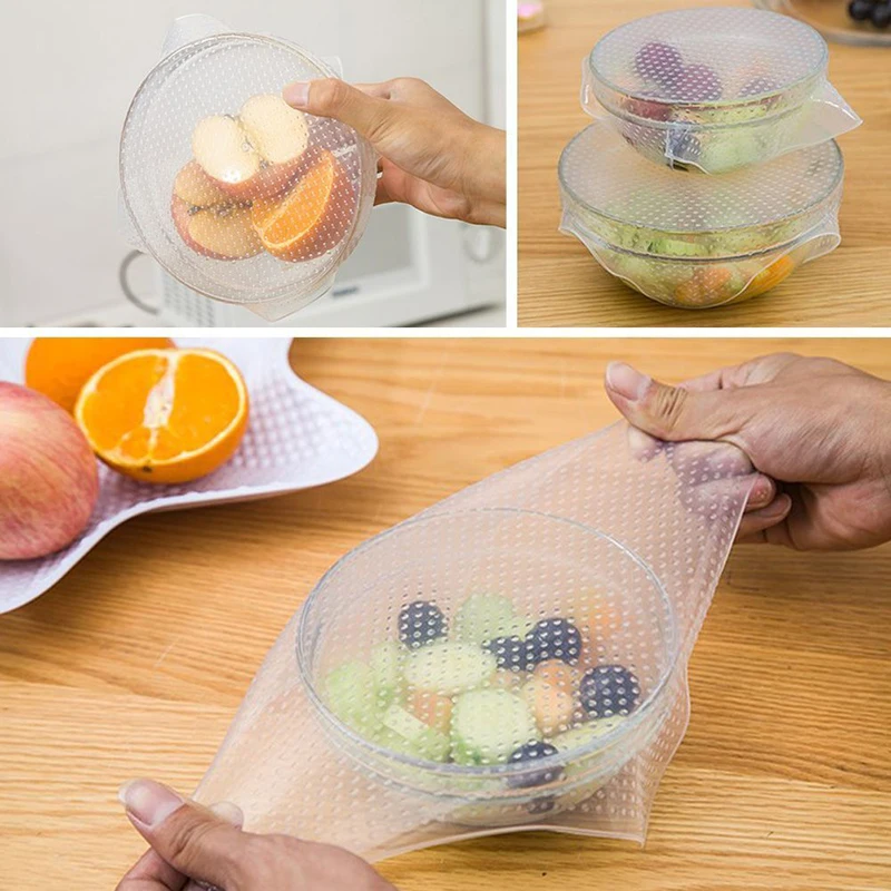 Kitchen Silicone Food Wraps Seal Cover 4Pcs Stretch Multifunctional Food Fresh Keeping Saran Wrap Kitchen Tools #238059
Kitchen Silicone Food Wraps Seal Cover 4Pcs Stretch Multifunctional Food Fresh Keeping Saran Wrap Kitchen Tools #238059