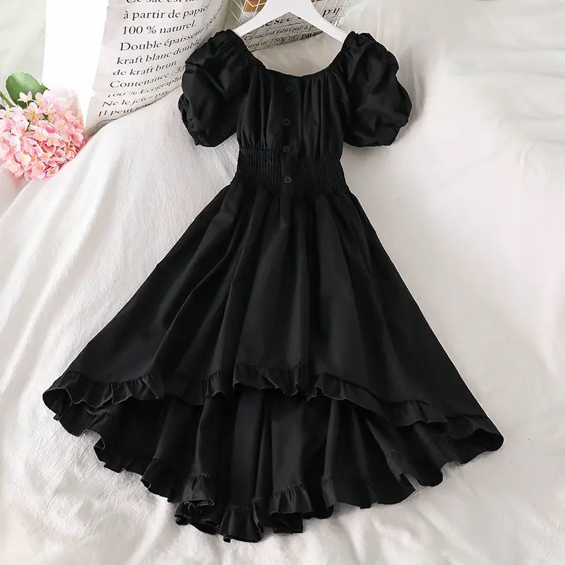 COOLFEL Women Gothic Black Dress Vintage Mall Goth High Waist Ruffle Bandage A-Line Dresses Puff Sleeve Emo Clothes Summer
COOLFEL Women Gothic Black Dress Vintage Mall Goth High Waist Ruffle Bandage A-Line Dresses Puff Sleeve Emo Clothes Summer