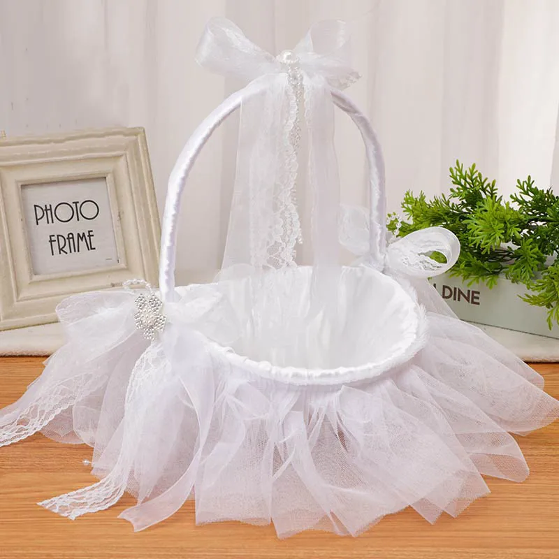 Wedding Flower Girl Basket Fairy Lace Collection Flower Basket with Rhinestone Decor
Wedding Flower Girl Basket Fairy Lace Collection Flower Basket with Rhinestone Decor