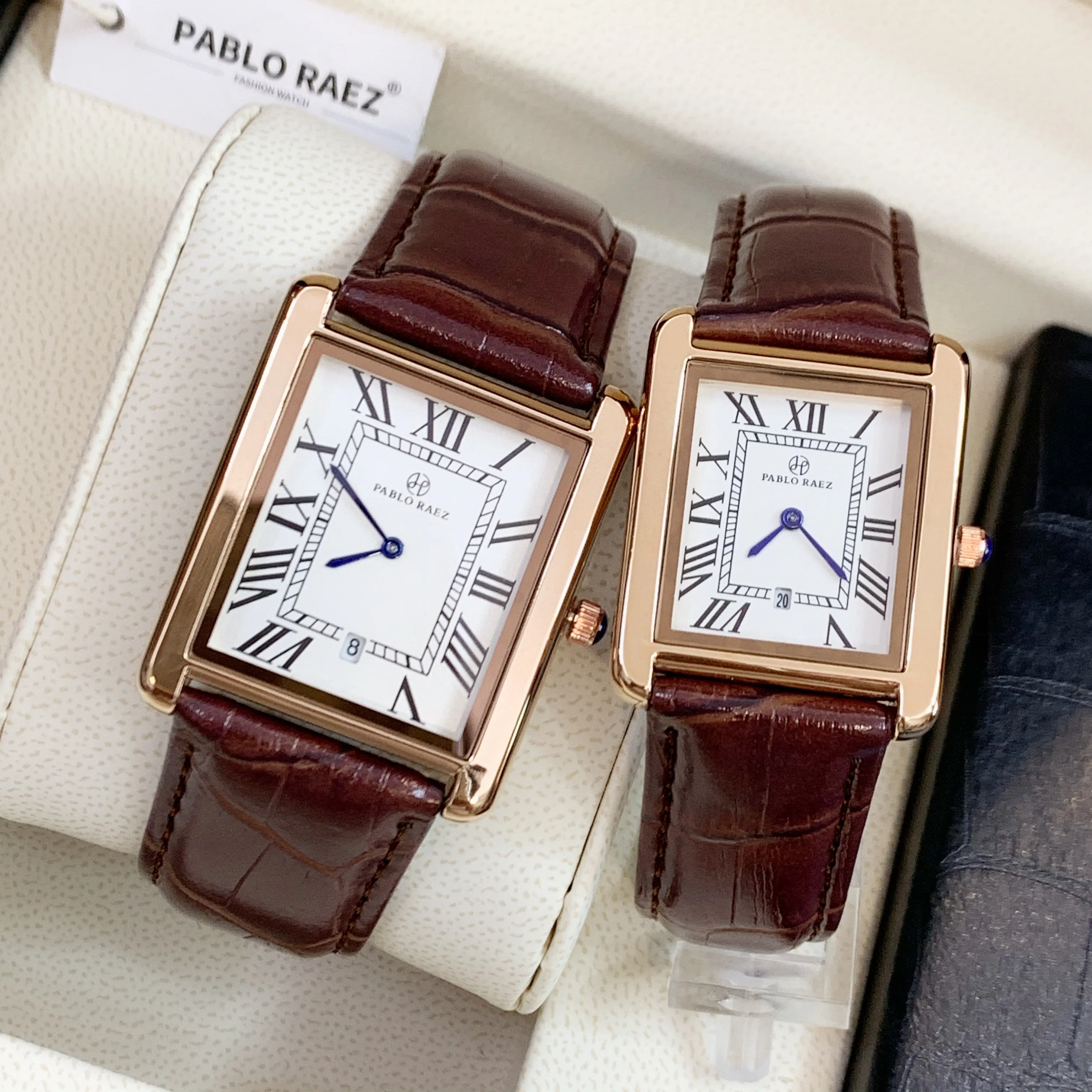 

PABLO RAEZ Luxury Leather Lover Watch Fashion Dress Lady Man Wristwatch Square Women Montre Unisex Male Gift Casual Couple Clock