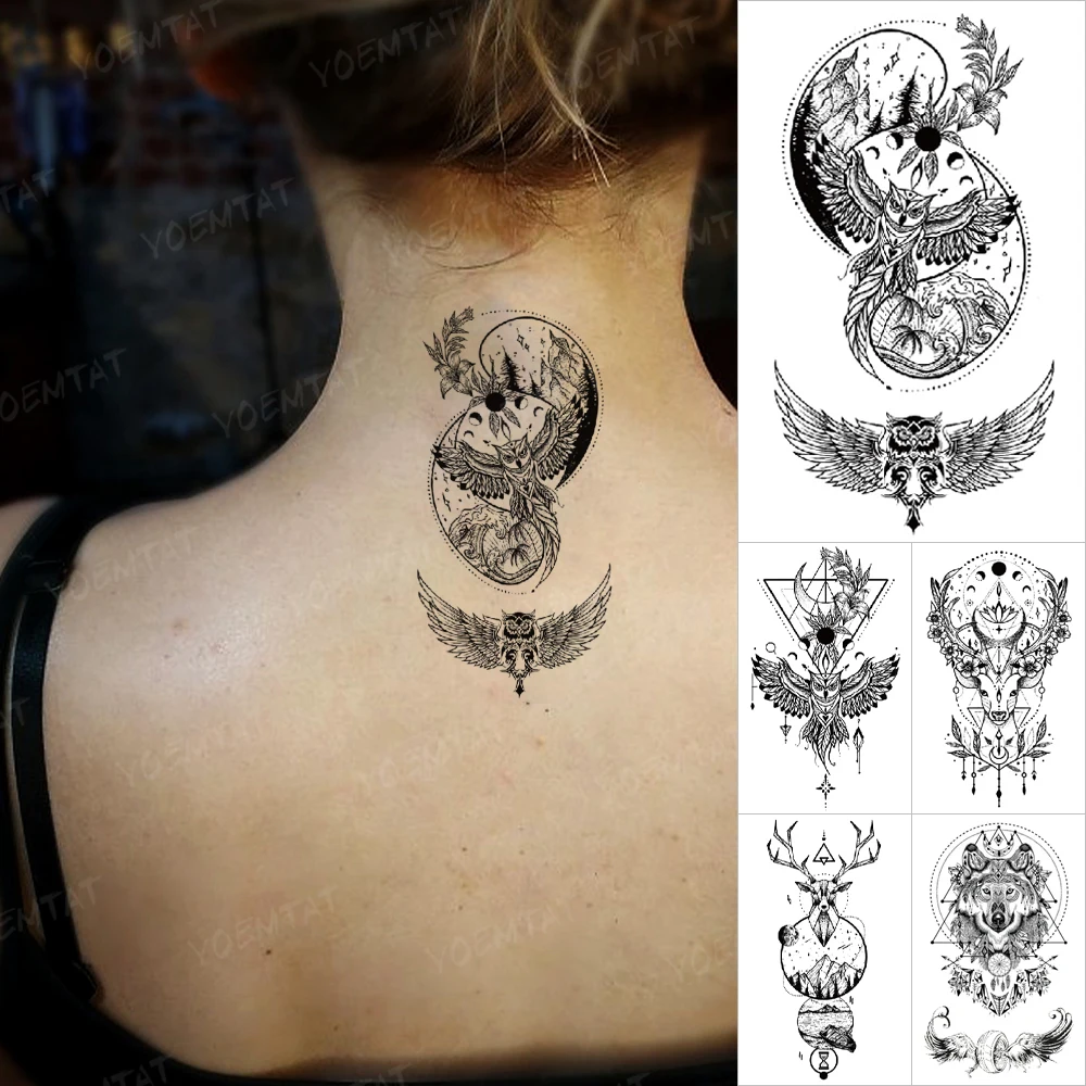 Waterproof Temporary Tattoo Stickers Owl Black Totem Wolf Antlers Realistic Flash Tatoo Men Women Body Art Fake Tatto Sexy Cool
Waterproof Temporary Tattoo Stickers Owl Black Totem Wolf Antlers Realistic Flash Tatoo Men Women Body Art Fake Tatto Sexy Cool