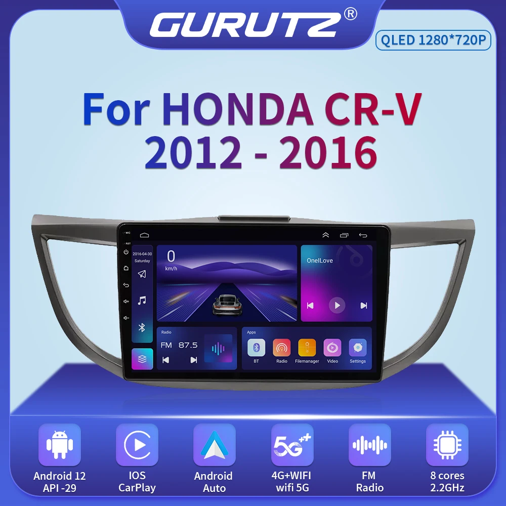 

Android 12 4G Car Radio For Honda CR-V 4 CRV RM RE 2012-2016 Multimedia Video Player 2 Din GPS Navigation Carplay DVD Head unit