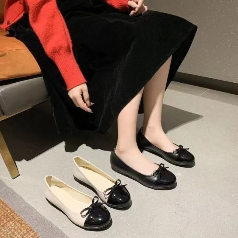 

Новые однотонные модные лоферы с бантом, элегантные износостойкие удобные туфли на плоской подошве с неглубоким носком и мягкой подошвой для женщин