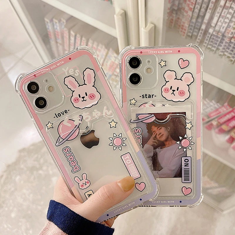 For iPhone 13 11 12 Pro Max 7 8Plus Cute Pink Planet Rabbit Clear Cover For iPhone X XR XS Max Shockproof Card holder Phone Case
For iPhone 13 11 12 Pro Max 7 8Plus Cute Pink Planet Rabbit Clear Cover For iPhone X XR XS Max Shockproof Card holder Phone Case