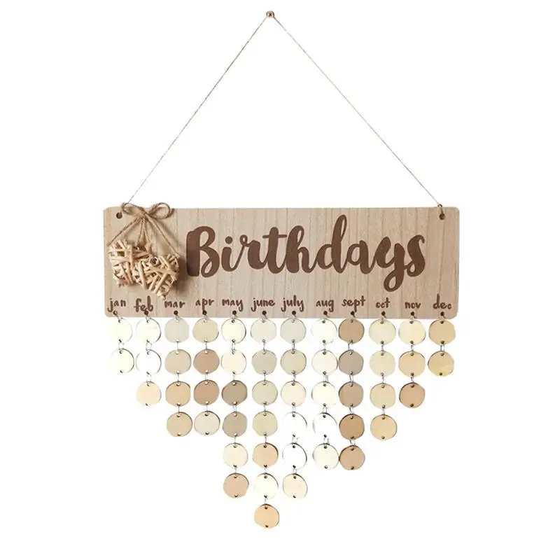 1pcs Wall Hanging Birthday Calendar Unfinished Wood Slices Birthday Reminder Calendar Wooden Birthday Calendar
1pcs Wall Hanging Birthday Calendar Unfinished Wood Slices Birthday Reminder Calendar Wooden Birthday Calendar