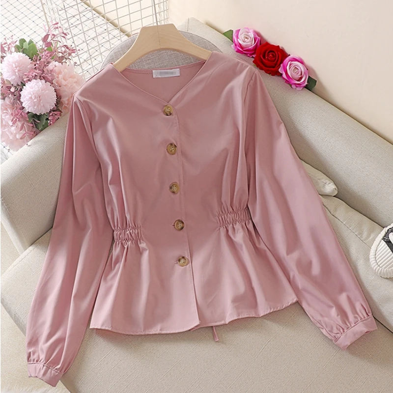 Fashion Ladies Spring Summer Solid Blouse Button Long Sleeve Lace Up Draw Back Chic Women's Tops
Fashion Ladies Spring Summer Solid Blouse Button Long Sleeve Lace Up Draw Back Chic Women's Tops
