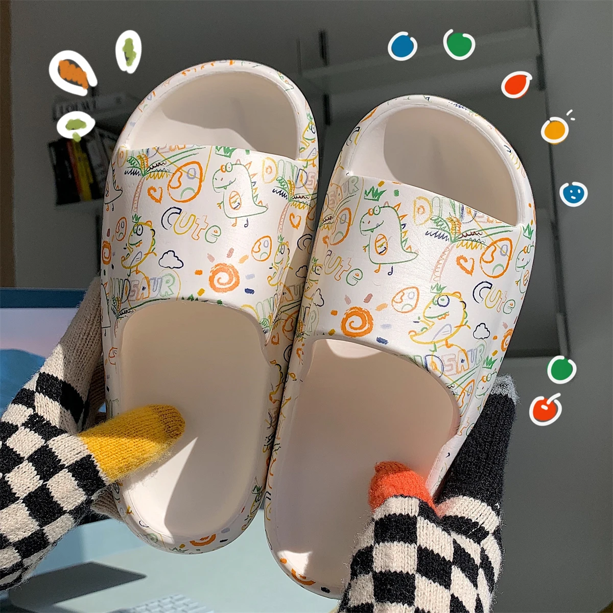 Cute Print Slippers For Women Thick-sole House Slippers Lady Bathroom Non-slip Slides Summer Beach Sandals Shoes
Cute Print Slippers For Women Thick-sole House Slippers Lady Bathroom Non-slip Slides Summer Beach Sandals Shoes