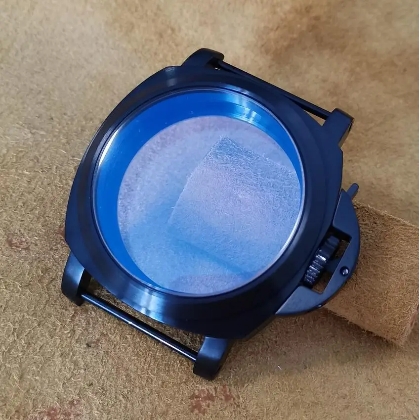 black watch case 44mm 316L Stainless steel Brushed watch case Blue coated Mineral glass fit ETA6497 6498 ST36 Manual movement
black watch case 44mm 316L Stainless steel Brushed watch case Blue coated Mineral glass fit ETA6497 6498 ST36 Manual movement