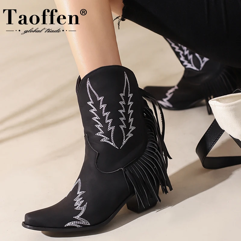 Taoffen Size 35-48 Women'S Ankle Boots Embroidery Tassel Fashion Winter Shoes 2022 New Arrival Short Boots Vintage Footwear
Taoffen Size 35-48 Women'S Ankle Boots Embroidery Tassel Fashion Winter Shoes 2022 New Arrival Short Boots Vintage Footwear