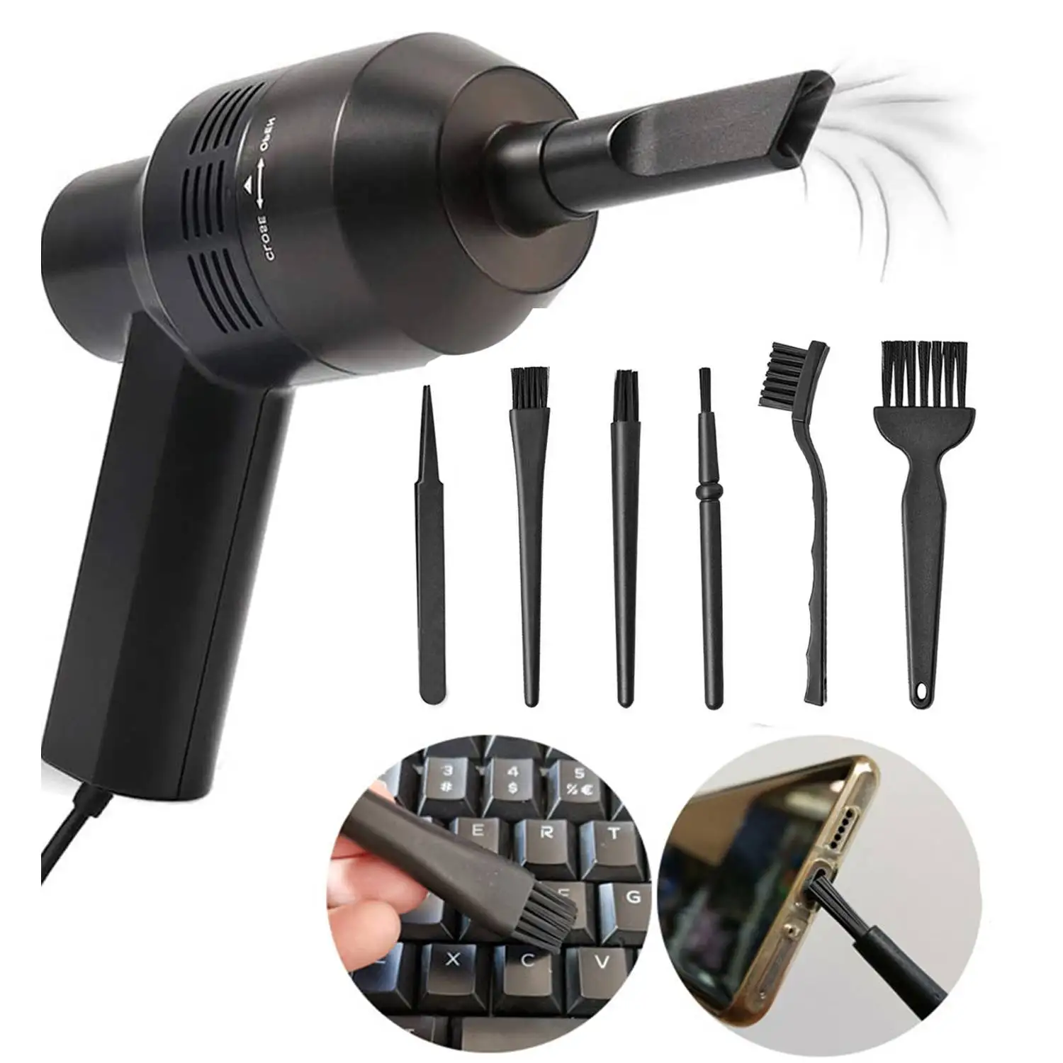 limpiador portatil Keyboard Cleaning Kit Mini Vacuum Cleaner Computer Laptop Phone Anti Static Dust Brushes Accessories
limpiador portatil Keyboard Cleaning Kit Mini Vacuum Cleaner Computer Laptop Phone Anti Static Dust Brushes Accessories
