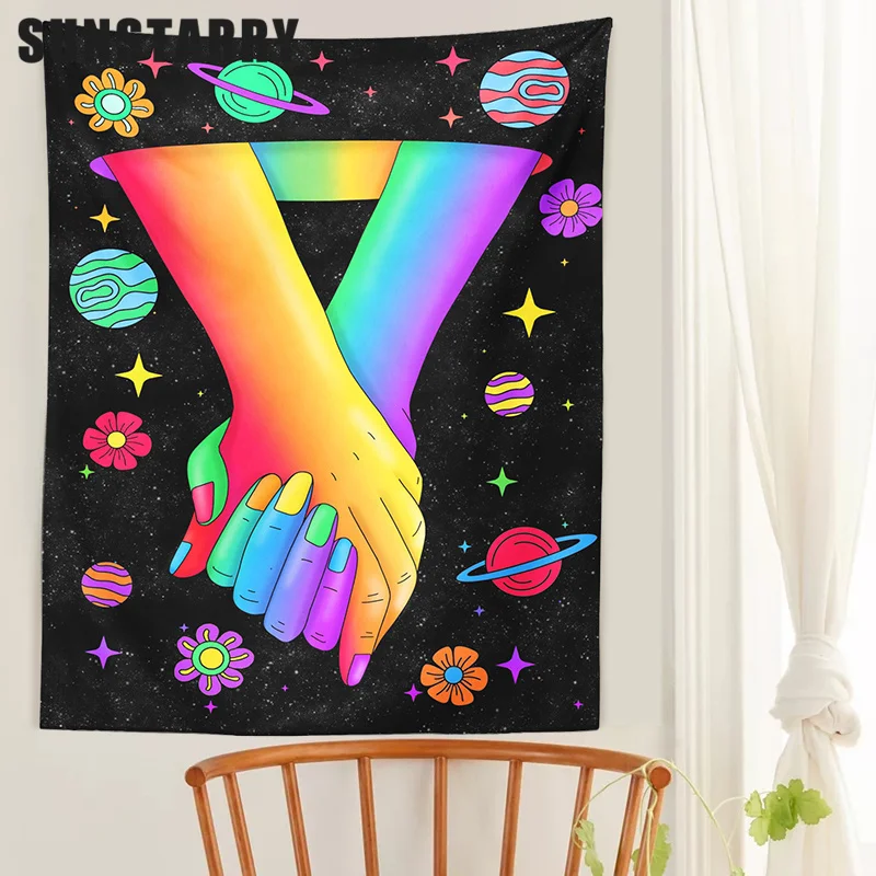 Psychedelic Planet Tapestry Hold Your Hand Wall Hanging Hippie Black Tapestries Starry Sky Background Throw Cover Wall Decor
Psychedelic Planet Tapestry Hold Your Hand Wall Hanging Hippie Black Tapestries Starry Sky Background Throw Cover Wall Decor