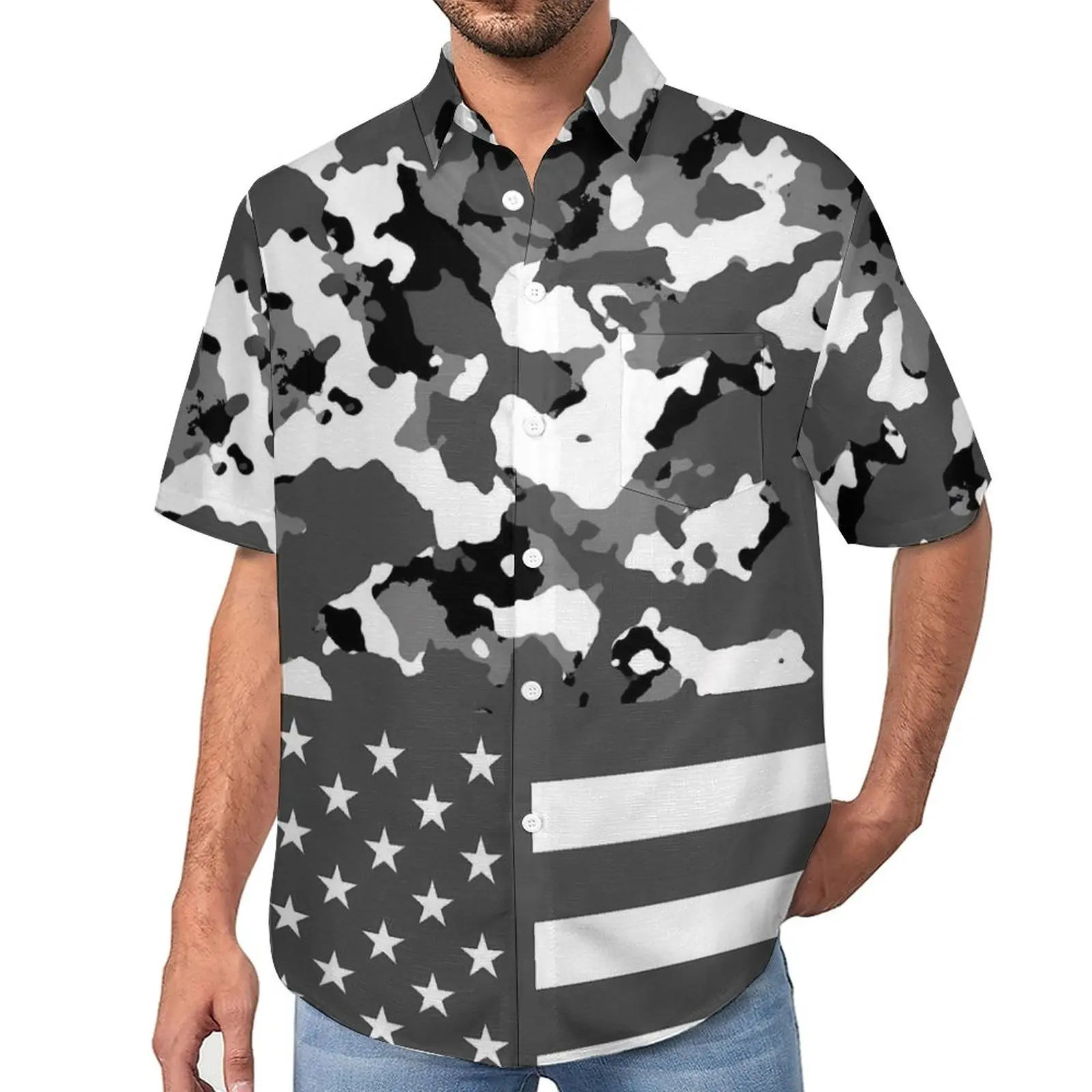 USA Flag Casual Shirts Military Arctic Camo Beach Shirt Hawaii Y2K Blouses Man Printed Big Size
USA Flag Casual Shirts Military Arctic Camo Beach Shirt Hawaii Y2K Blouses Man Printed Big Size