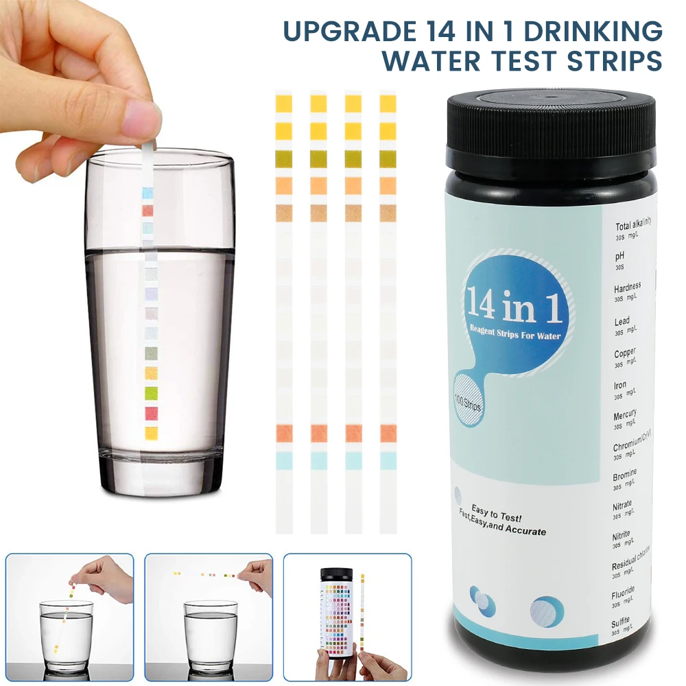 14 In 1 Water Quality Testing Strips Accurate Quick Water Test Papers Portable Water Test Strips Detection of Hardness pH
14 In 1 Water Quality Testing Strips Accurate Quick Water Test Papers Portable Water Test Strips Detection of Hardness pH
