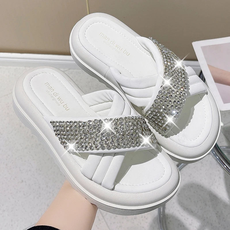 Women's Summer Sparkling Slippers High Sole Flip-Flops Wedge Slippers Sweet Girls Platform Sandals Open Toe Beach Slippers
Women's Summer Sparkling Slippers High Sole Flip-Flops Wedge Slippers Sweet Girls Platform Sandals Open Toe Beach Slippers