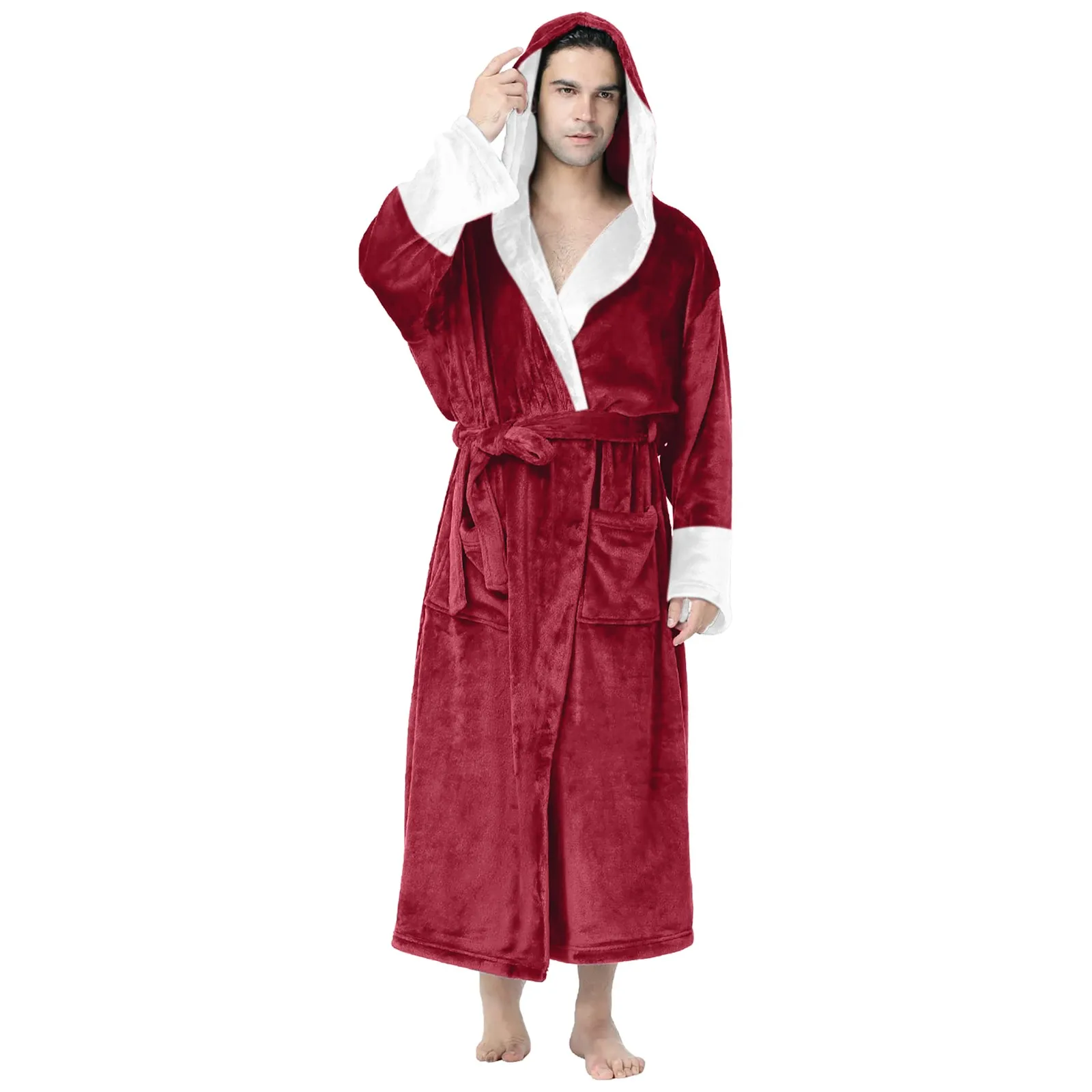 Male Casual Solid Patchwork Hooded Leisure Wear Drawstring Three Quarter Sleeve Bathrobe Pajamas Mens Flannel Pajama Bottoms
Male Casual Solid Patchwork Hooded Leisure Wear Drawstring Three Quarter Sleeve Bathrobe Pajamas Mens Flannel Pajama Bottoms