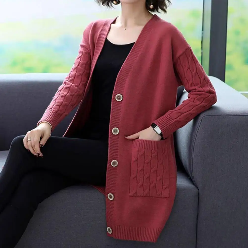 Women Coat Stylish Knitted Sweater Coat Warm Loose-fit Women's Autumn/winter Jacket Mid-length Single-breasted Design Elastic
Women Coat Stylish Knitted Sweater Coat Warm Loose-fit Women's Autumn/winter Jacket Mid-length Single-breasted Design Elastic