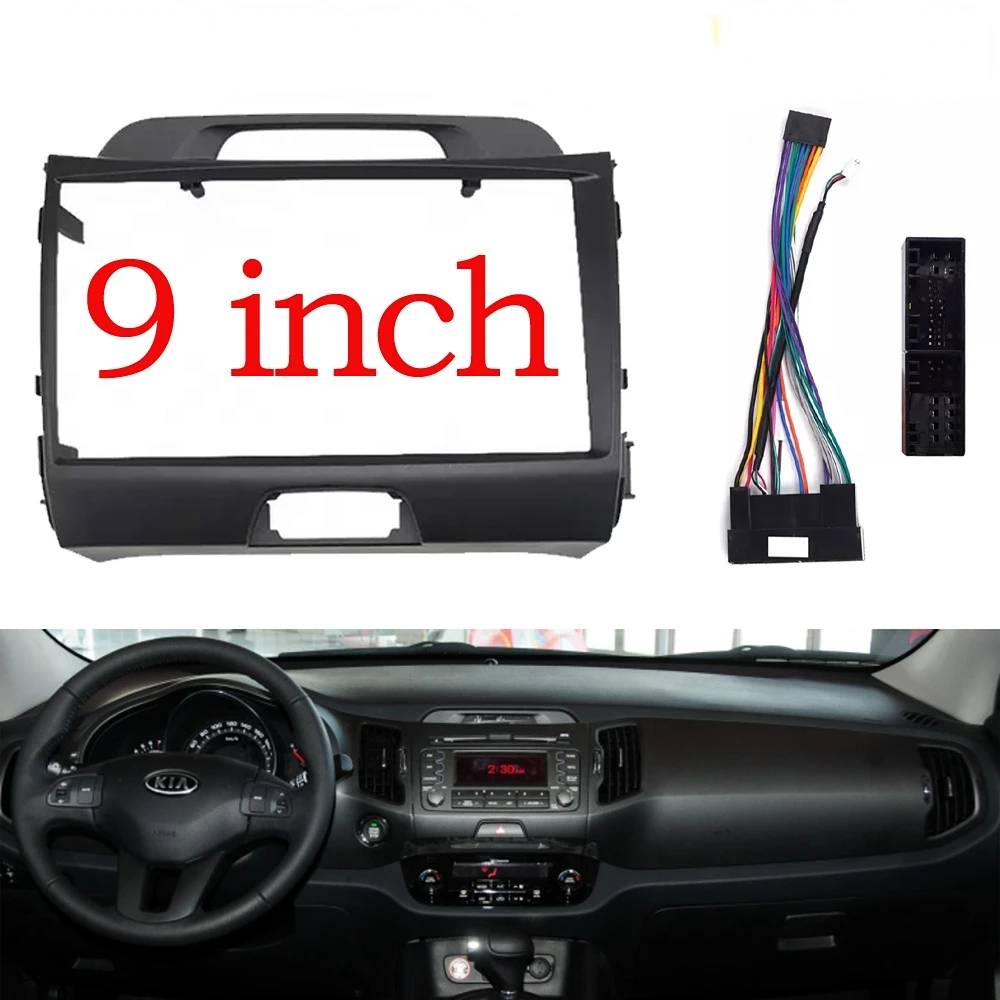 

9 INCH Car Radio Fascia Double Din Frame GPS DVD Bezel Panel Dash Installation Kit For KIA SPORTAGE 2010-2016 MP5 Stereo Player