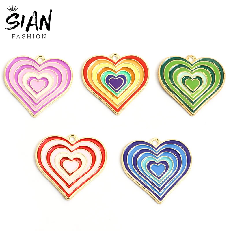 5pcs/Lot Enamel Rainbow Heart Charms for DIY Jewelry Makings Pendant Necklace Keychains Earrings Handmade Findings Accessories
5pcs/Lot Enamel Rainbow Heart Charms for DIY Jewelry Makings Pendant Necklace Keychains Earrings Handmade Findings Accessories