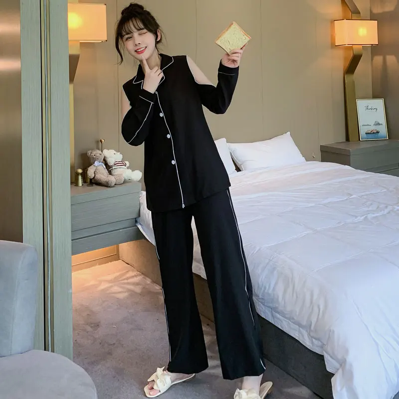 Women Pajamas Set Autumn Long Sleeve Girl Sleepwear Pijama Nightwear Pyjamas for Women Suit Female Mujer Clothing Set 2021
Women Pajamas Set Autumn Long Sleeve Girl Sleepwear Pijama Nightwear Pyjamas for Women Suit Female Mujer Clothing Set 2021