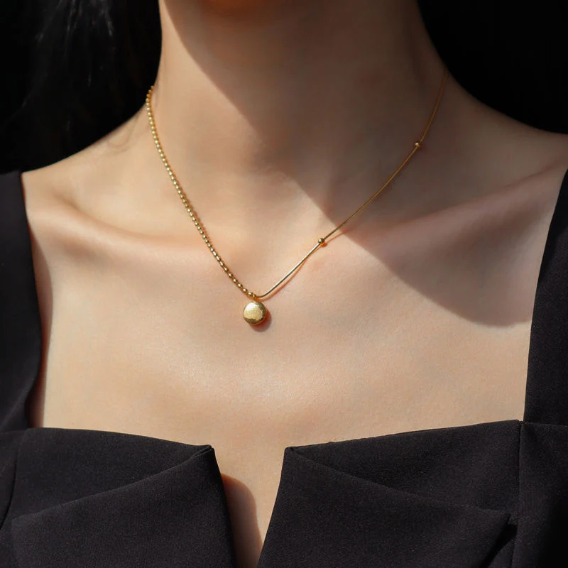 Korean Lucky Gold Bead Women Necklace Titanium Steel Fashion Personality All-match Clavicle Chain Jewelry Accessories Party 2023
Korean Lucky Gold Bead Women Necklace Titanium Steel Fashion Personality All-match Clavicle Chain Jewelry Accessories Party 2023