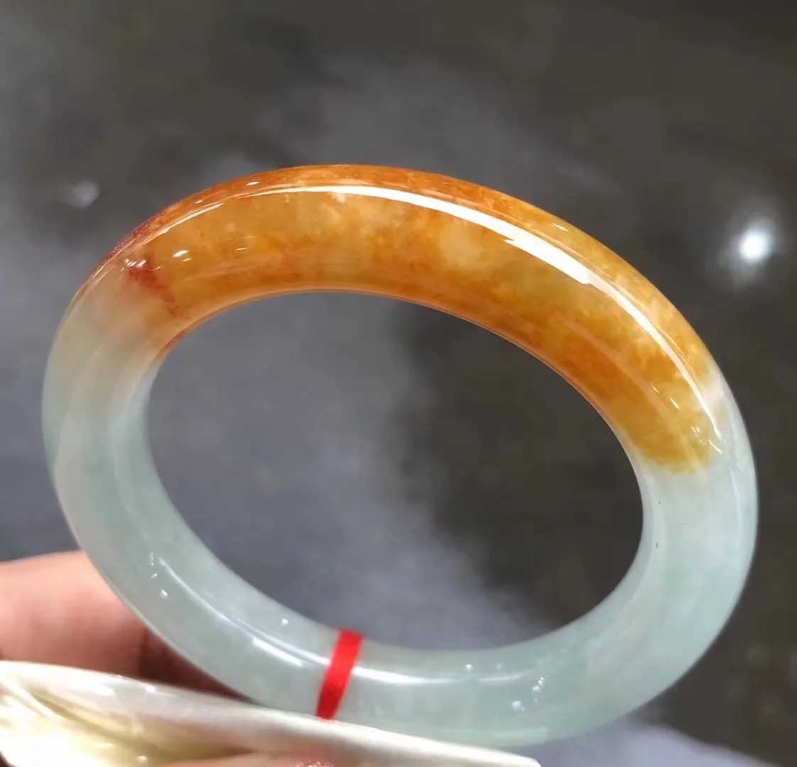 Natural 100% real Myanmar jadeite bangle round bar jadeite bangle yellow jadeite for woman temperament gift bracelets 56mm 392
Natural 100% real Myanmar jadeite bangle round bar jadeite bangle yellow jadeite for woman temperament gift bracelets 56mm 392