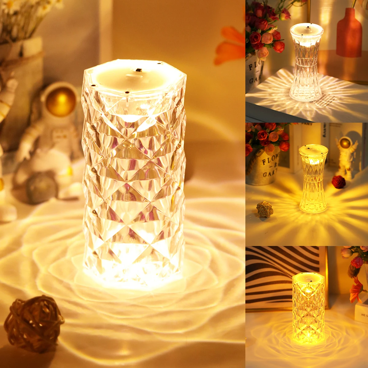 Diamond Bedside Lamp Crystal Table Lamp Battery Operated Nightstand Light Transparent Acrylic Crystal Rose Petals Lamp Small
Diamond Bedside Lamp Crystal Table Lamp Battery Operated Nightstand Light Transparent Acrylic Crystal Rose Petals Lamp Small
