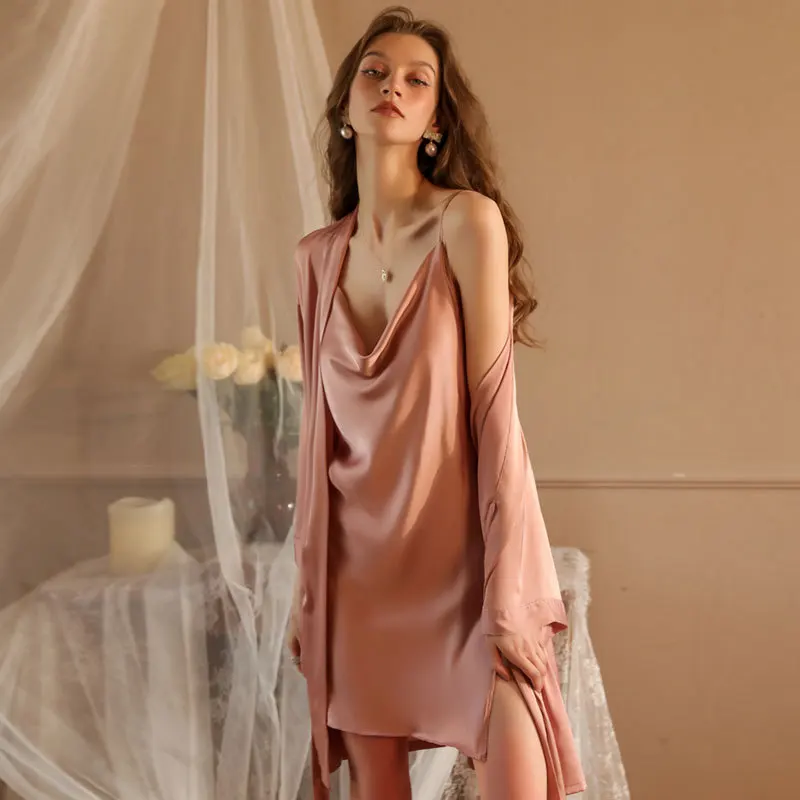 2PCS Sexy Robe Set Sleep Suit With Belt Femme Bath Robes 2022 New Arrvial Kimono Women Satin Nightwear Intimate Lingerie
2PCS Sexy Robe Set Sleep Suit With Belt Femme Bath Robes 2022 New Arrvial Kimono Women Satin Nightwear Intimate Lingerie