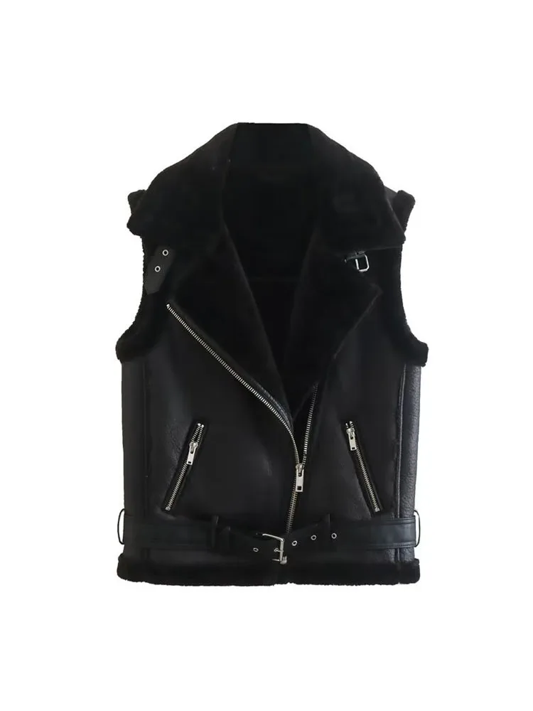Women 2022 Autumn New Fashion Fur in One Waistcoat Coat Vintage Sleeveless Zipper Female Vest Coat Chic Tops
Women 2022 Autumn New Fashion Fur in One Waistcoat Coat Vintage Sleeveless Zipper Female Vest Coat Chic Tops